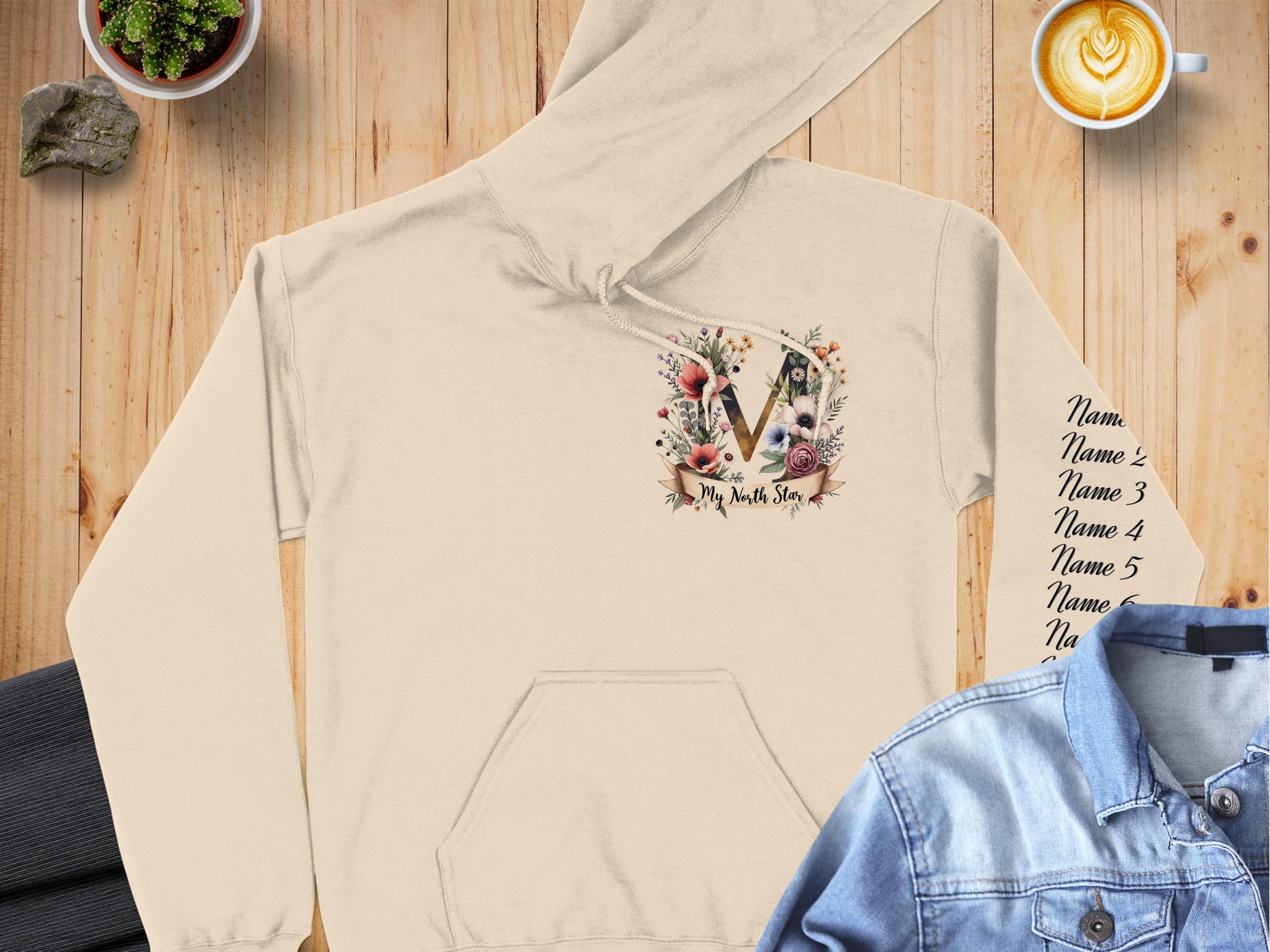 Personalized Floral Initial Hoodie product
