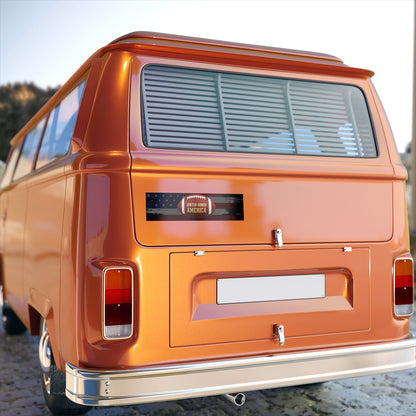 Orange Vintage Van with Juntos Somos America Decal