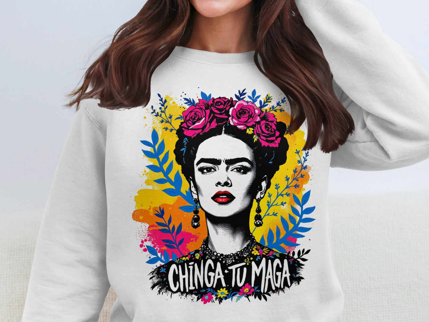 Chinga Tu Maga Floral Art Graphic Sweatshirt Product