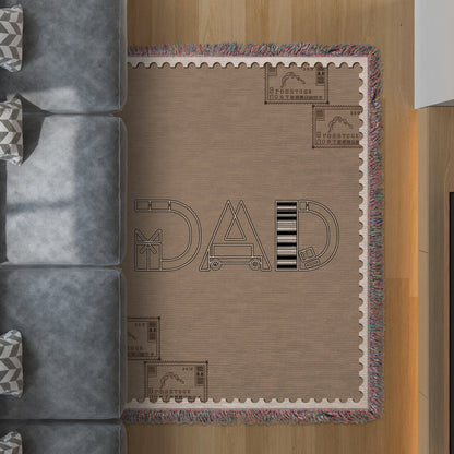 Brown Unique Dad Stamp Design Printed Rug product type