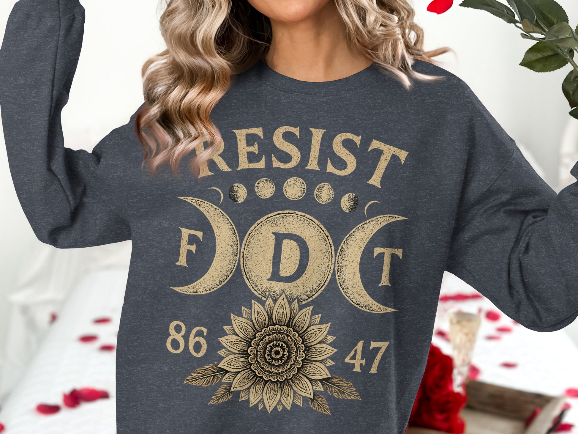 Resist FDT Moon Phases Vintage Long-Sleeve Shirt product type