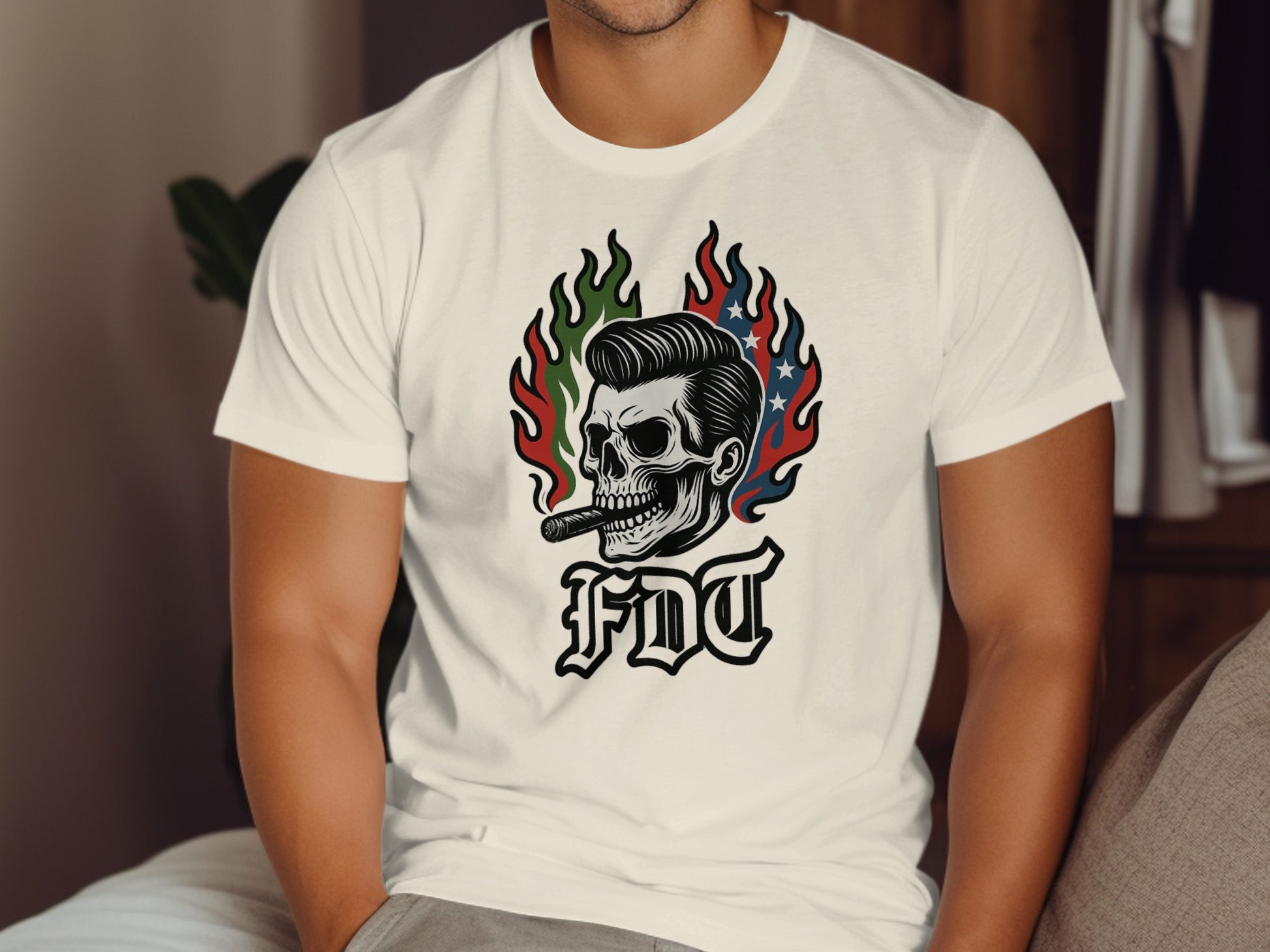 Skull with Flames FDT Graphic T-shirt product