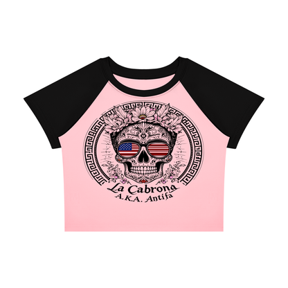 Antifa Funny Crop Tee Women’s Raglan Color Block Baby T-Shirt