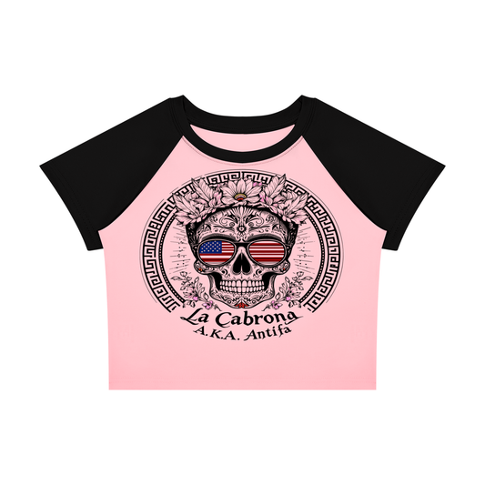 Antifa Funny Crop Tee Women’s Raglan Color Block Baby T-Shirt