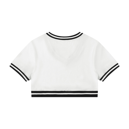 Proud AntiTrump Tee Women's Color Block V-Neck Crop T-Shirt