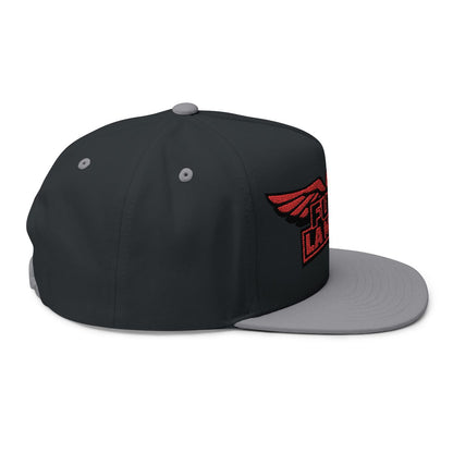 Stylish Black Red Embroidered Snapback Cap Hat