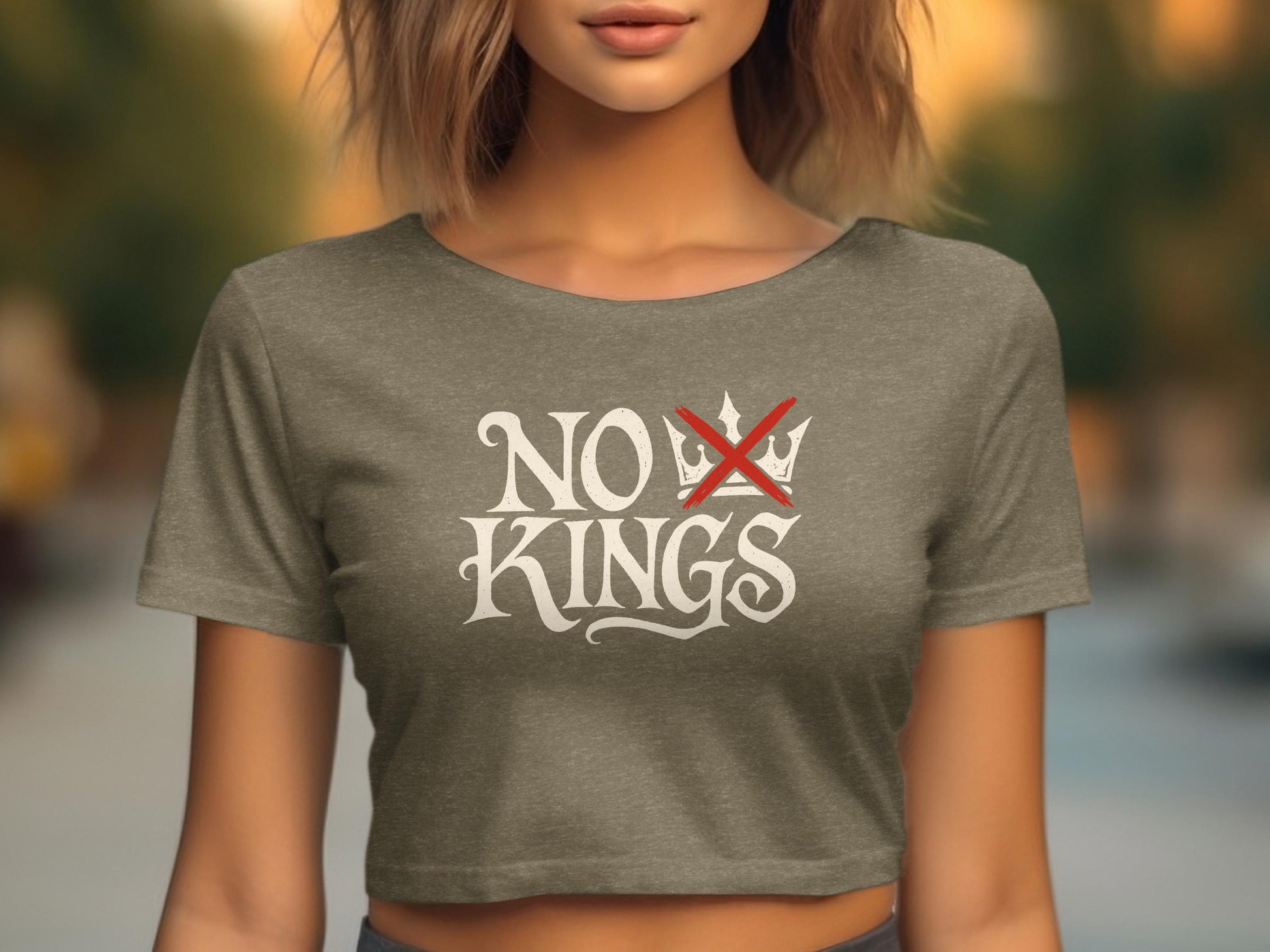 No Kings Graphic Short Sleeve Crop Top product