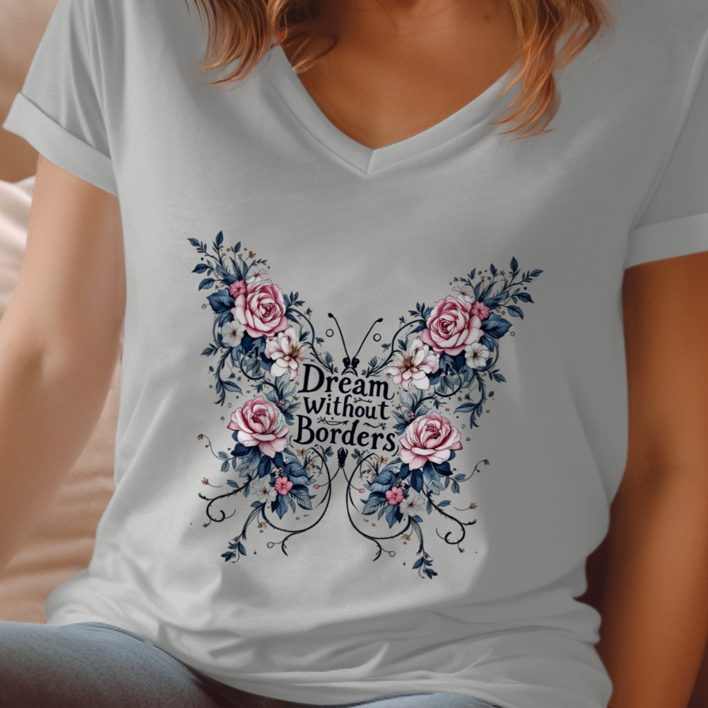 Dream Without Borders Butterfly Flower T-Shirt