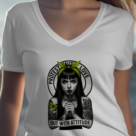 Protestant Love But With Attitude Graphic Tee product