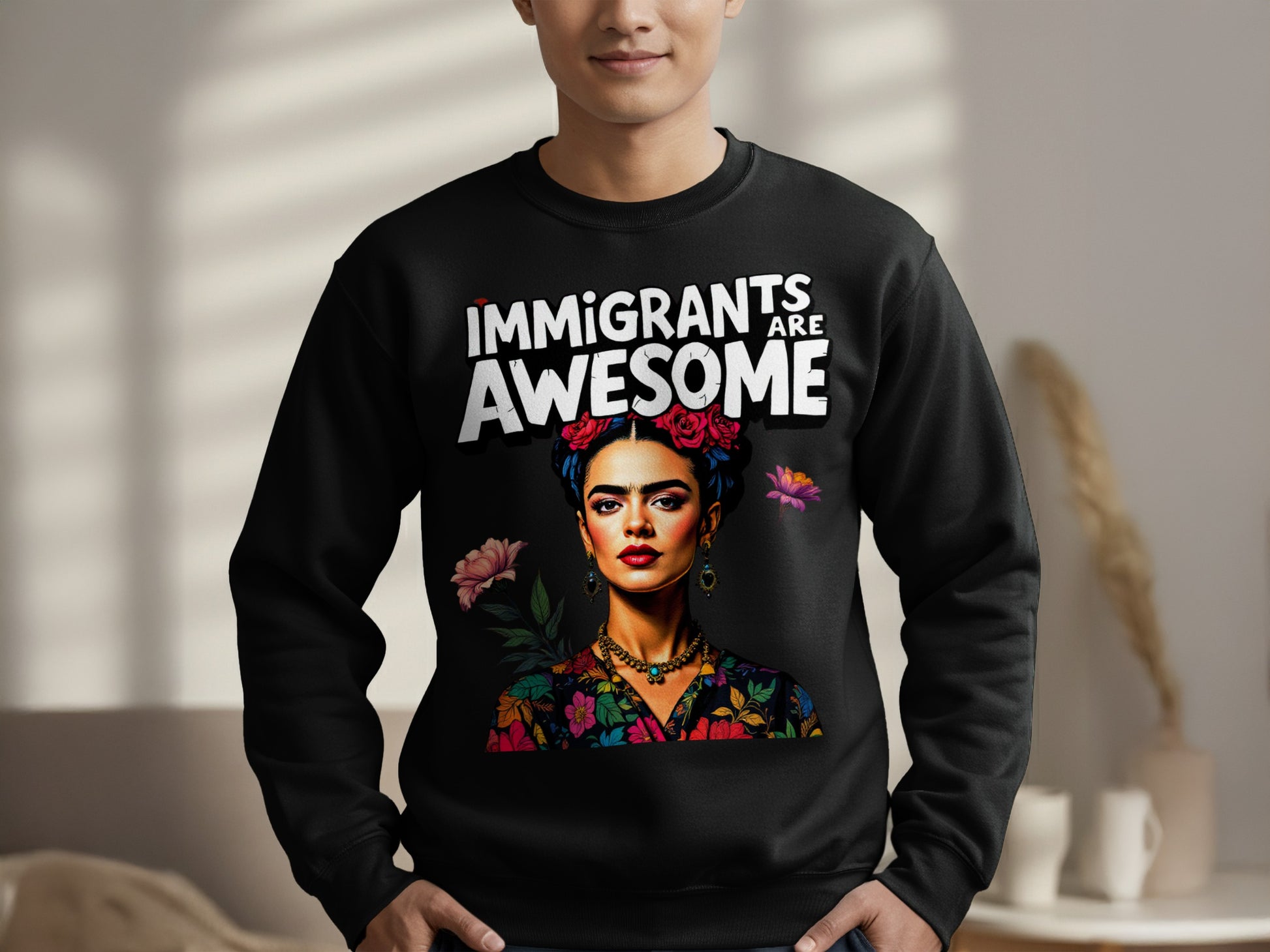 Immigrants Are Awesome Frida Kahlo Sweatshirt Product