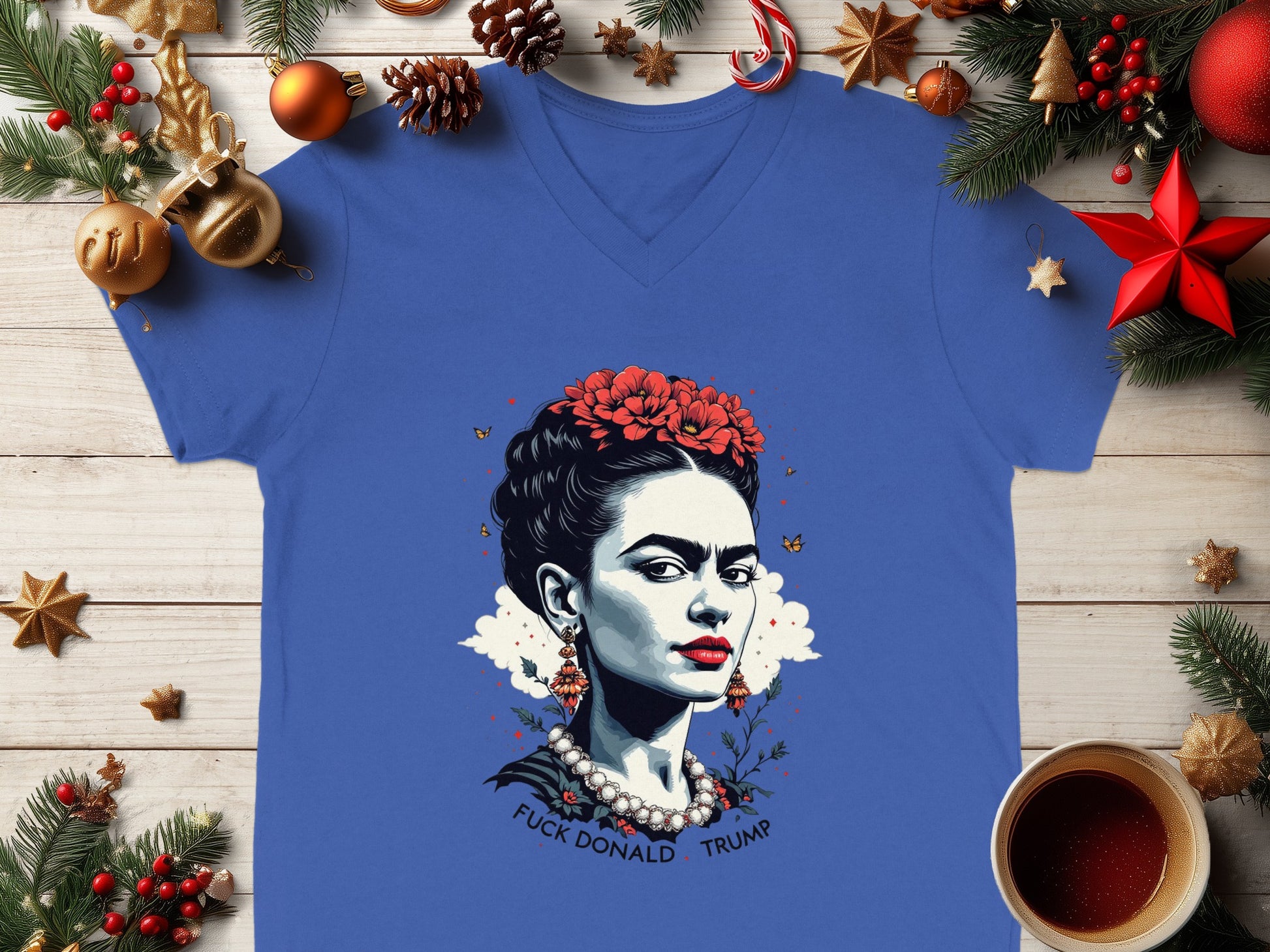 Frida Kahlo Anti-Trump Christmas Graphic Shirt