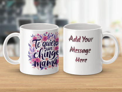 Personalized Floral Te Quiero Mamá Customizable Mug Product