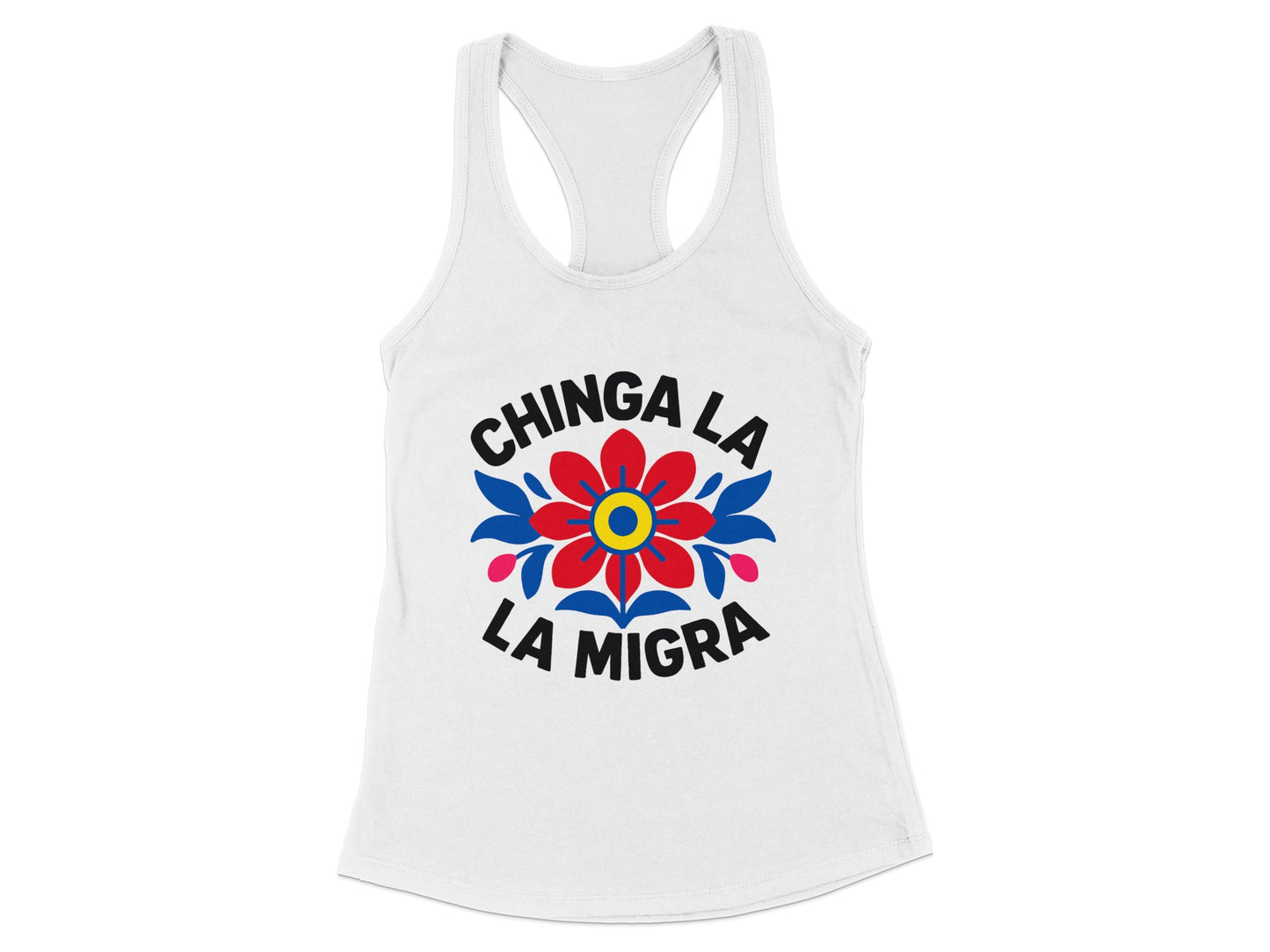 Chinga La La Migra Graphic Racerback Tank Top product