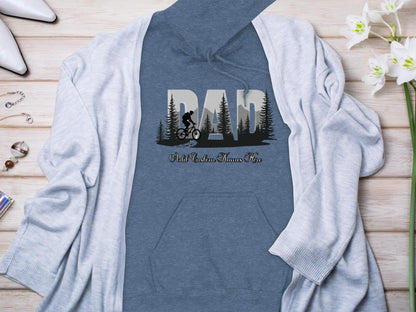 Dad With Mountain Biker and Trees Graphic Sweatshirt Product