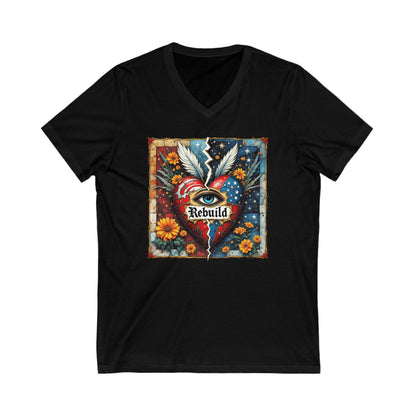 Rebuild Heart and Wings Graphic Black Shirt product type