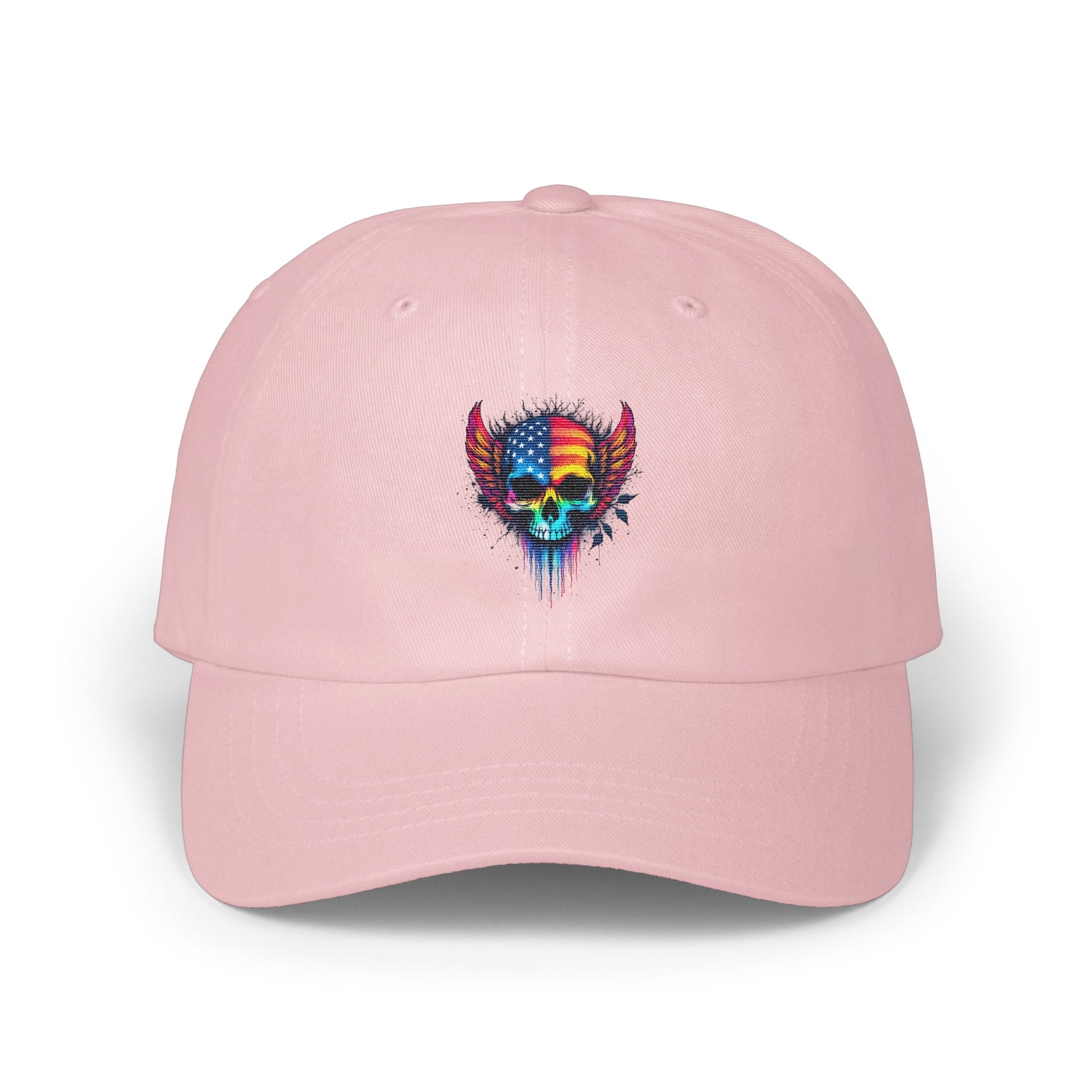 Patriotic Skull Design on Pink Baseball Cap product