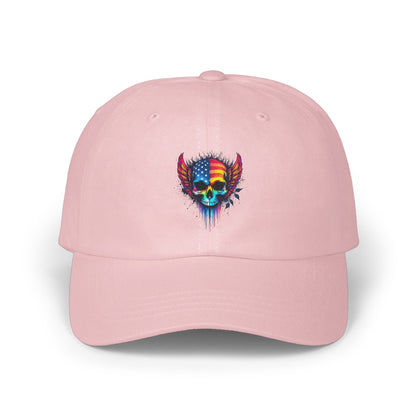 Patriotic Skull Design on Pink Baseball Cap product