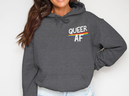 Casual Graphic Queer AF Hoodie Comfortable Fit product