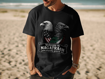 Welcome to MAGATRASH eagle print casual t-shirt product