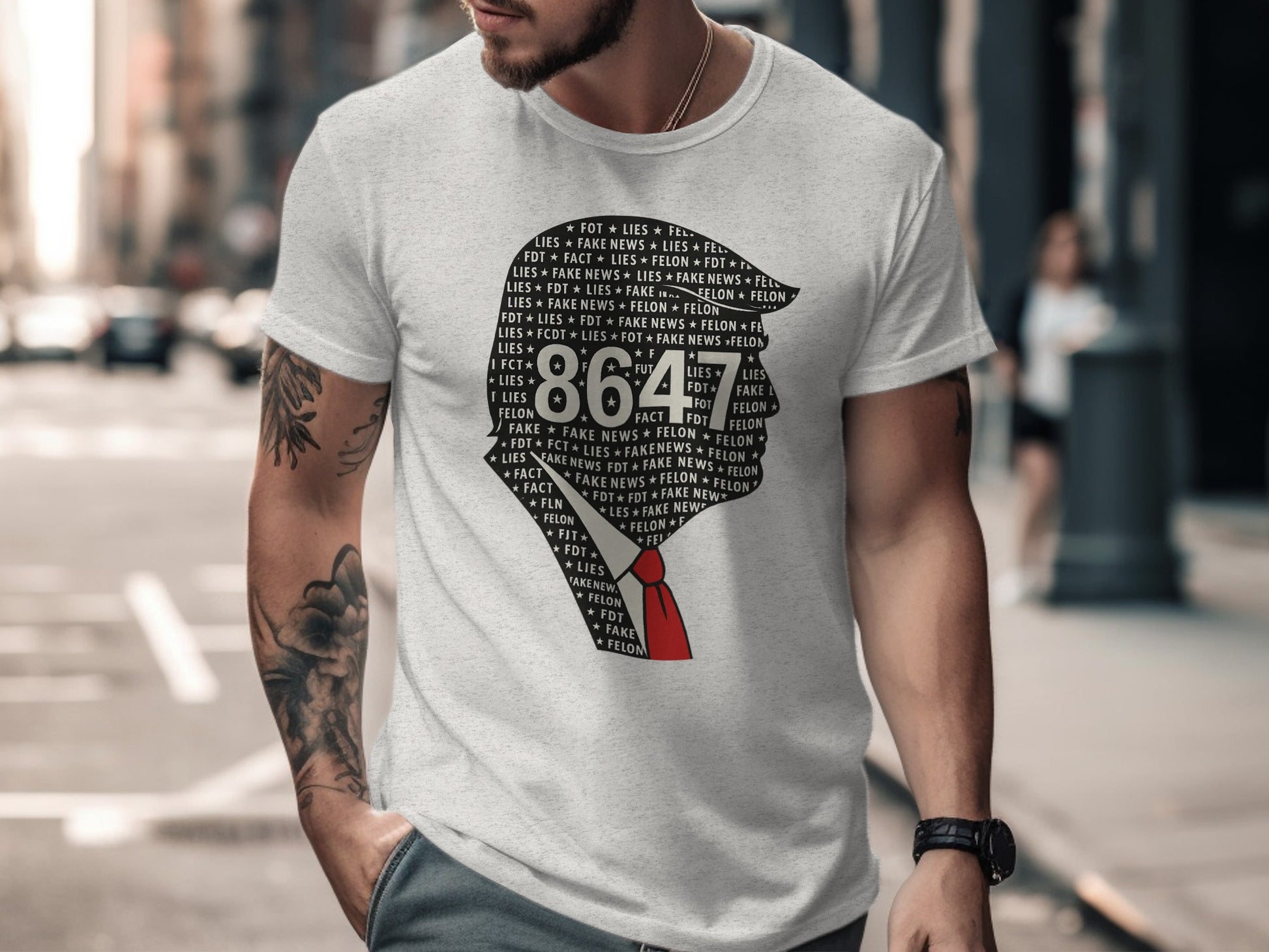 8647 Lies Felon Red Tie Graphic T-Shirt product