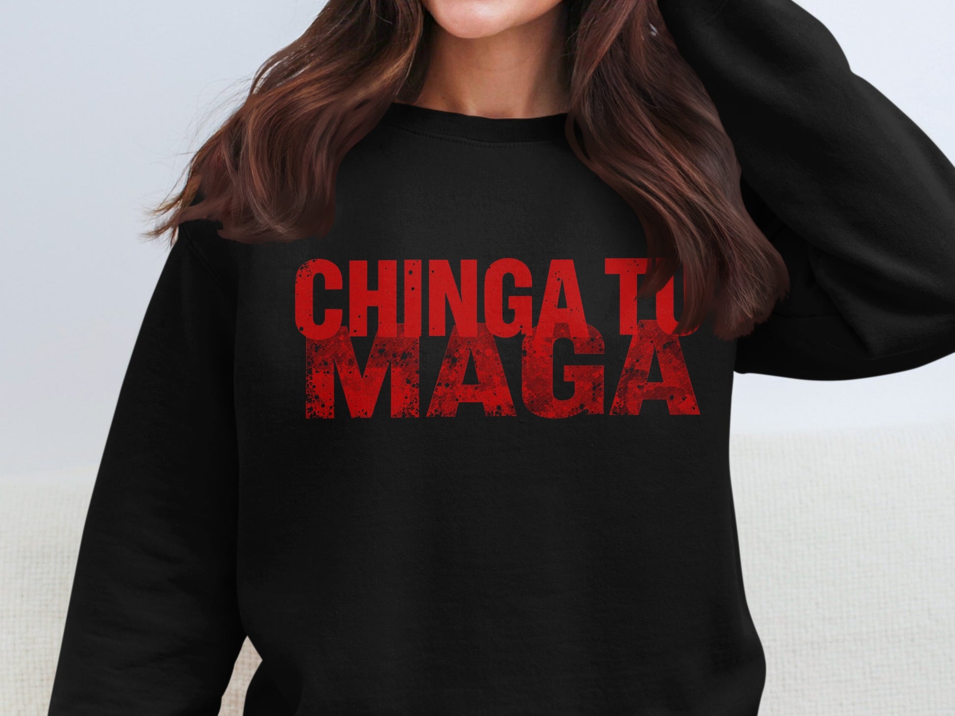 Chinga Tu Maga Statement Crewneck Sweatshirt