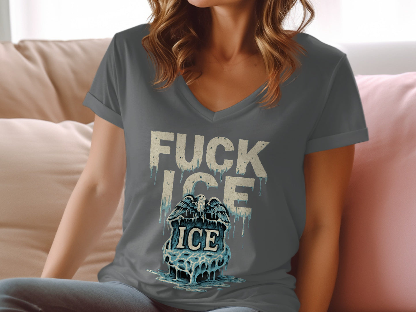 Distinctive fuck ice themed casual wear t-shirt