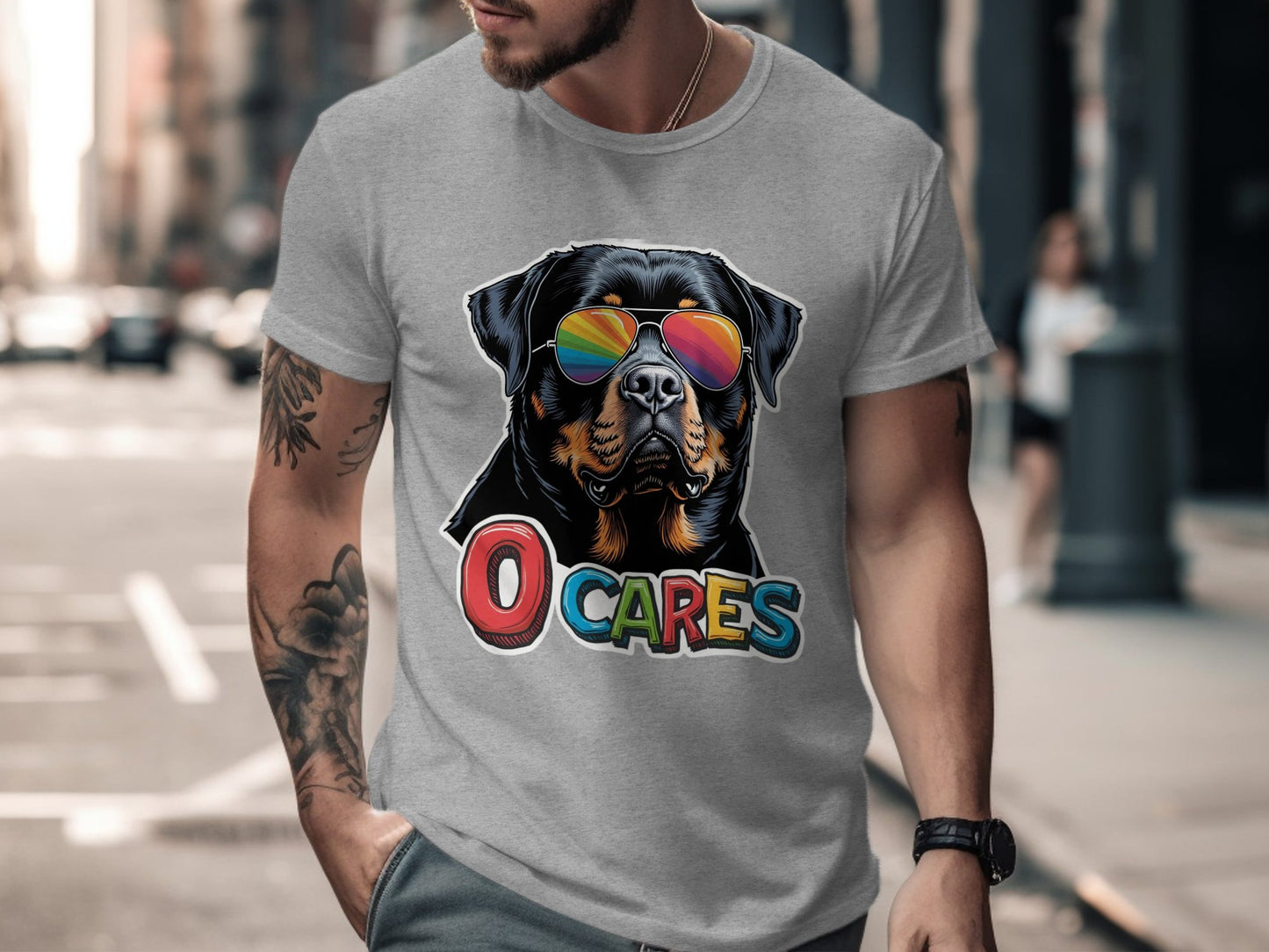 Unisex Shirt with Stylish Dog and O Cares Text product