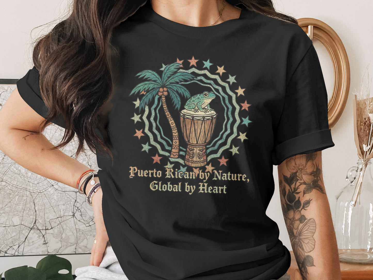 Puerto Rican by Nature Global by Heart T-shirt