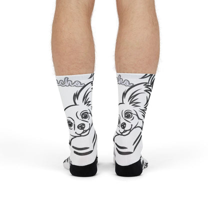 Adorable Dog Print Black and White Socks product