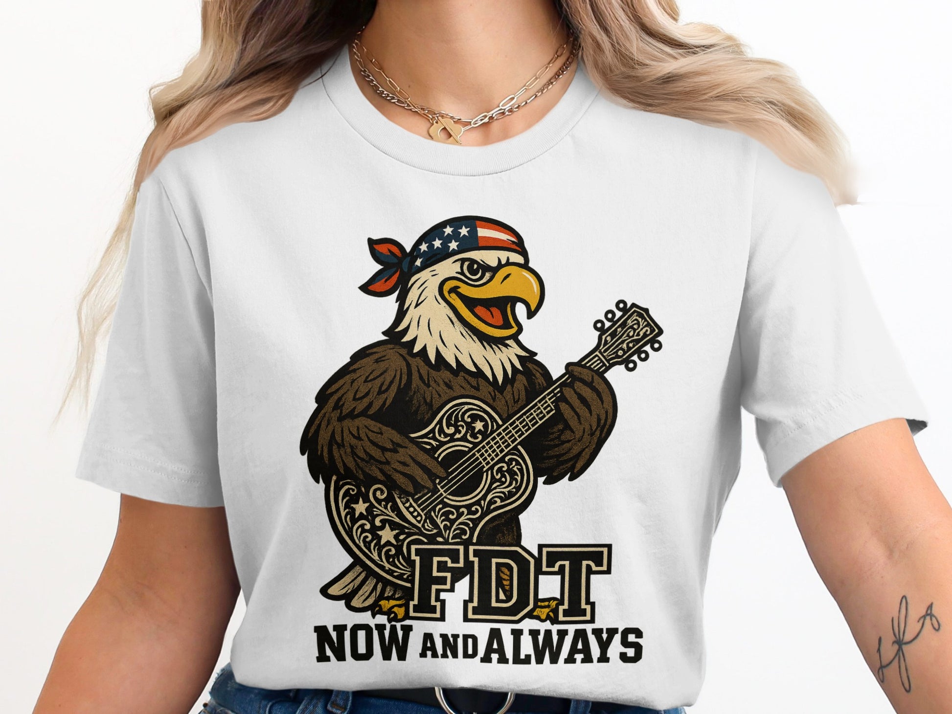 Patriotic Eagle with Guitar Graphic T-Shirt product type