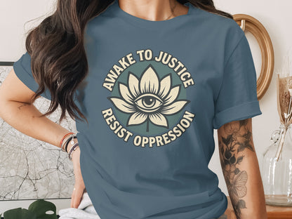 Awake to Justice Resist Oppression Graphic Tee product