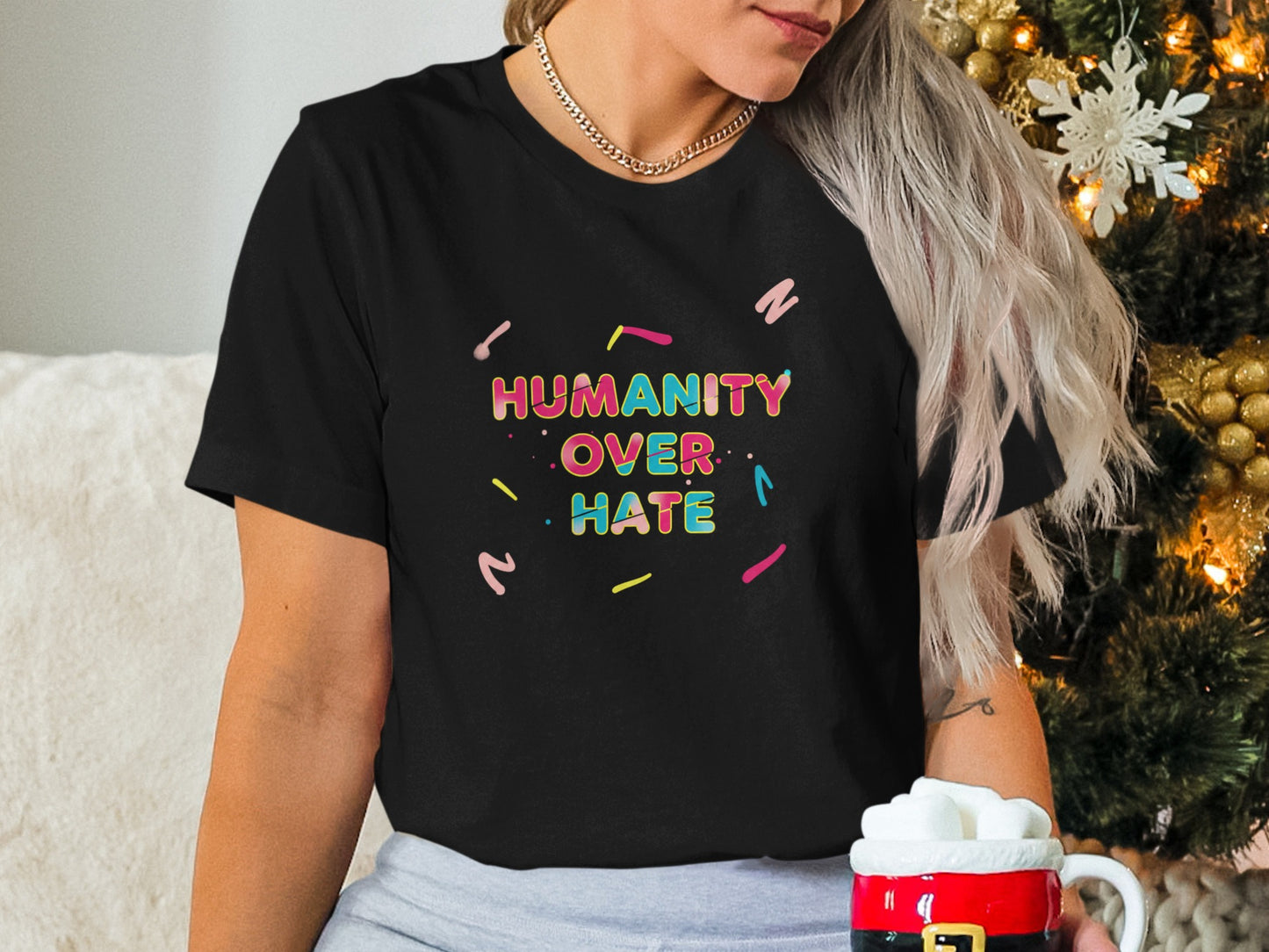 Humanity Over Hate Inspirational Graphic Tee