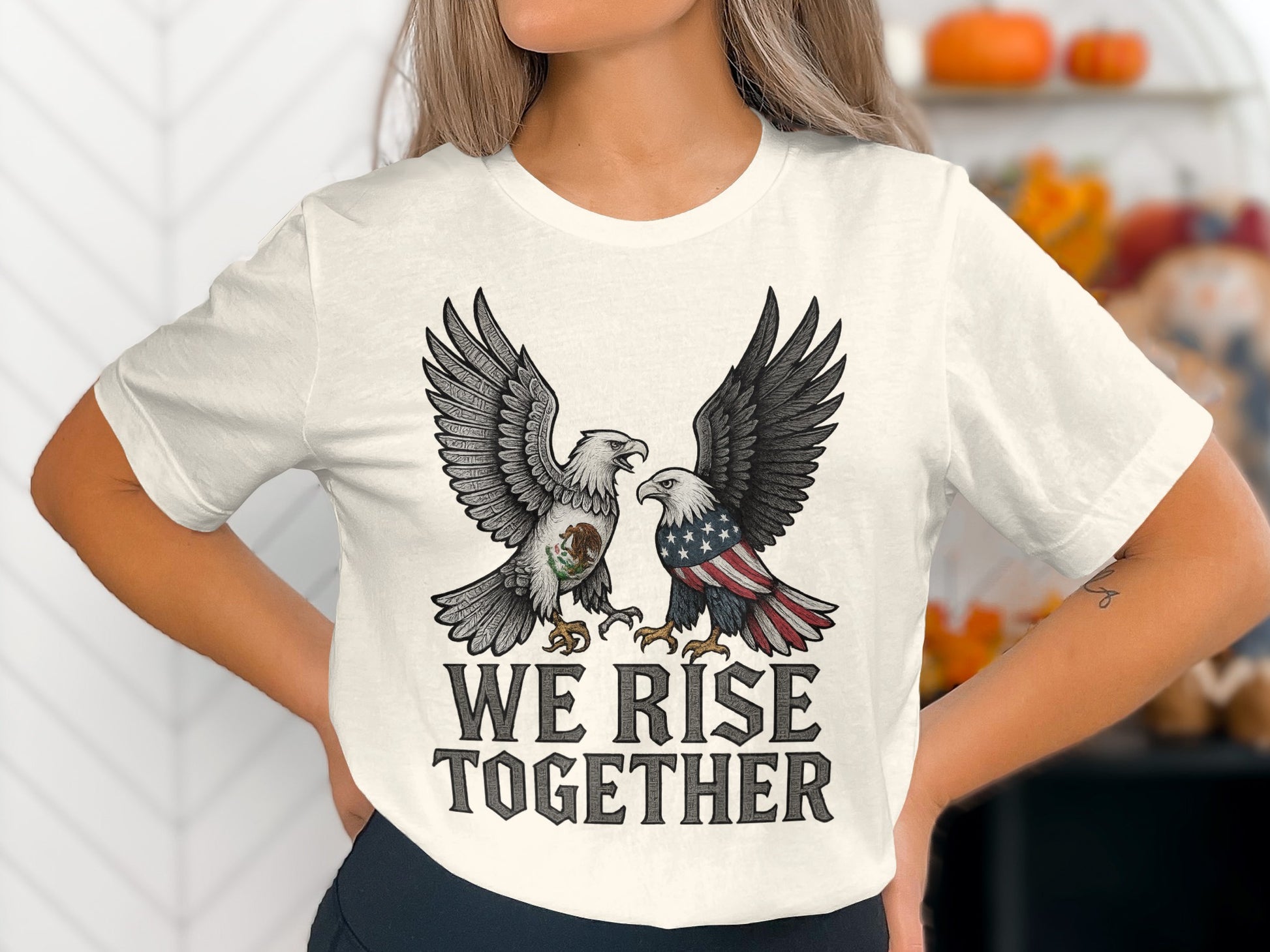 We Rise Together With Two Eagles Graphic T Shirt