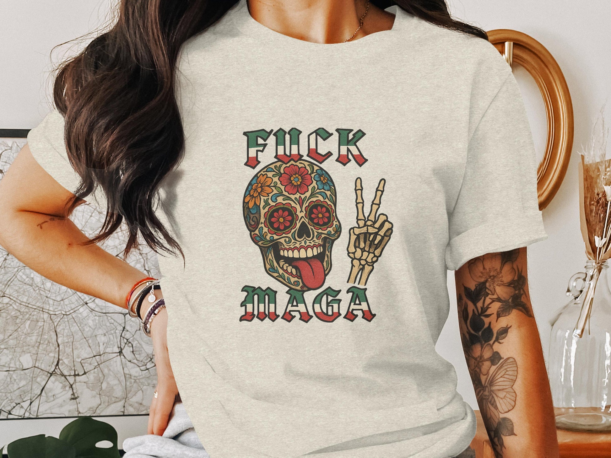 Fuck Maga Skull Graphic T-Shirt Trendy Casual product type