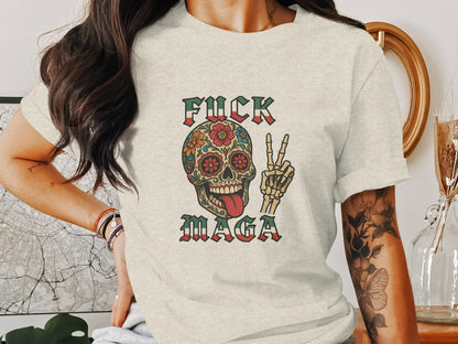 Fuck Maga Skull Graphic T-Shirt Trendy Casual product type
