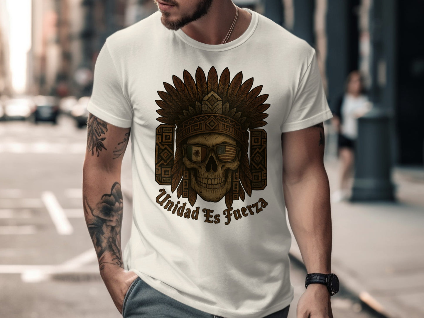 Unidad Es Fuerza Skull Design T-Shirt