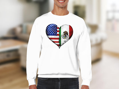 American Mexican Flag Heart Design Sweatshirt product type