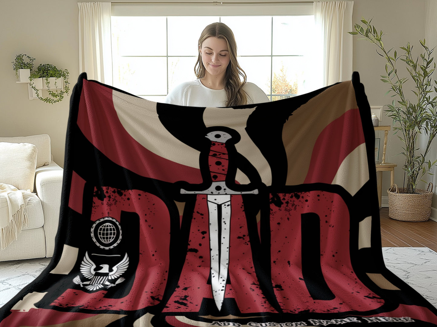 Dad Sword Graphic Warm Cozy Blanket product