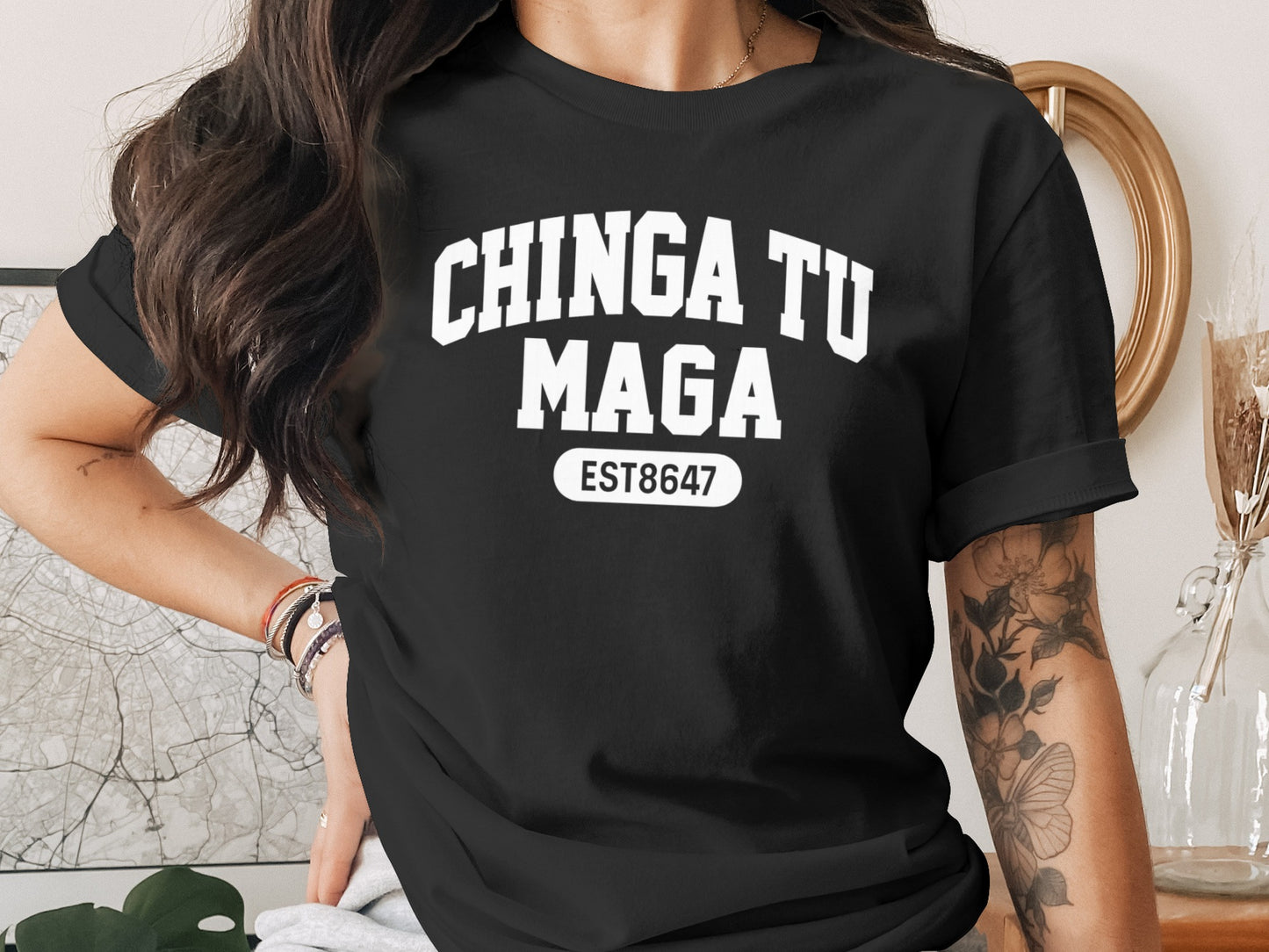 Chinga Tu Maga EST8647 Funny Graphic Tee Shirt