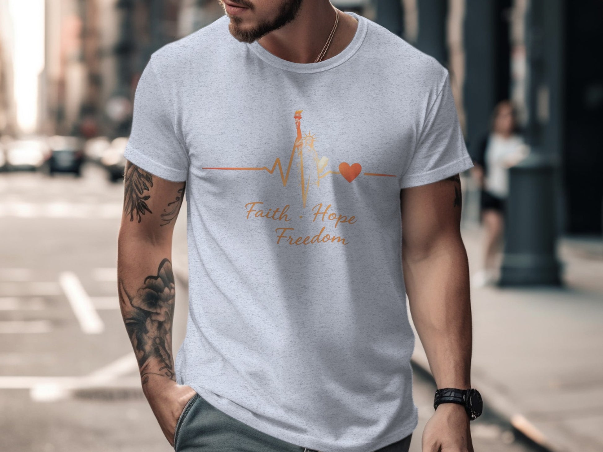 Statue of Liberty Faith Hope Freedom T-shirt product