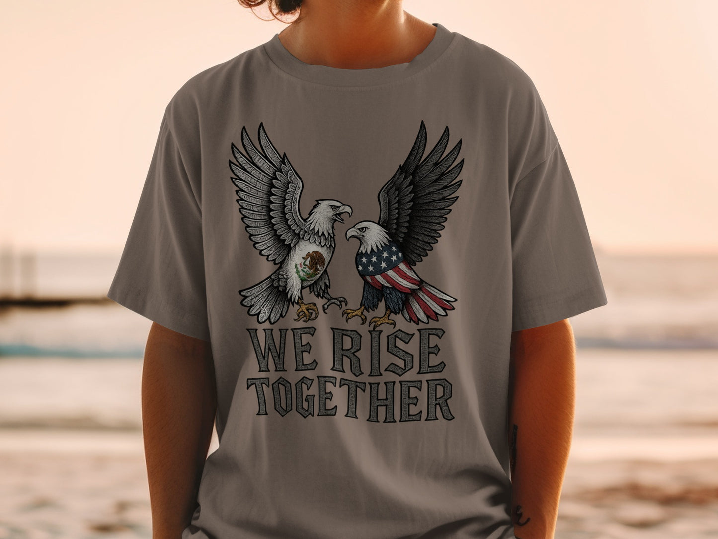 We Rise Together Graphic Eagle T-Shirt