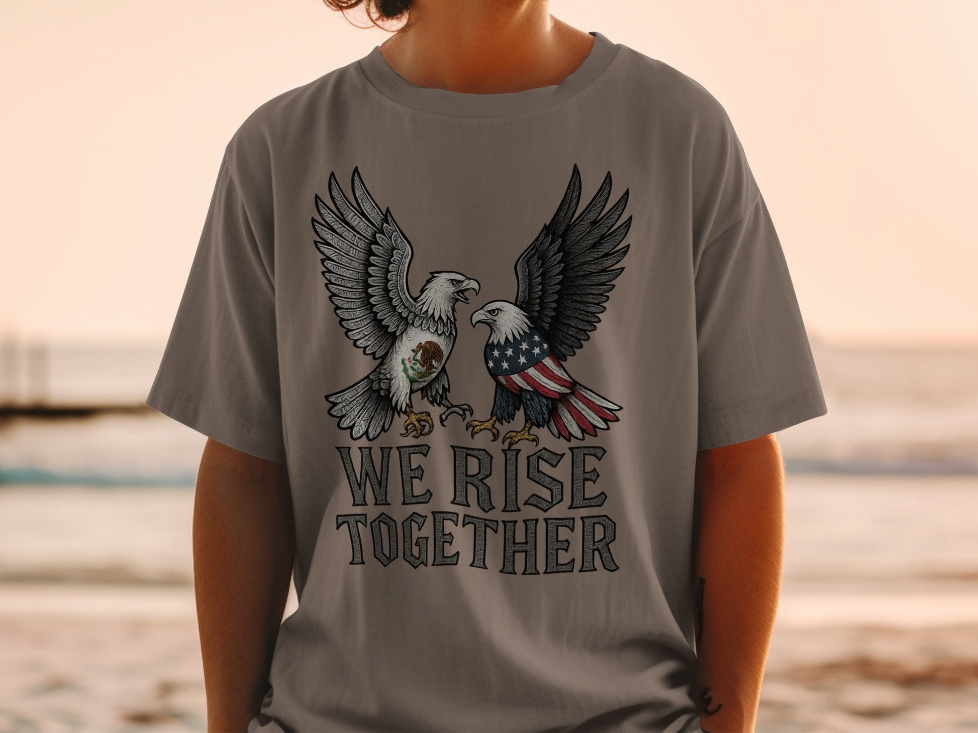 We Rise Together Graphic Eagle T-Shirt