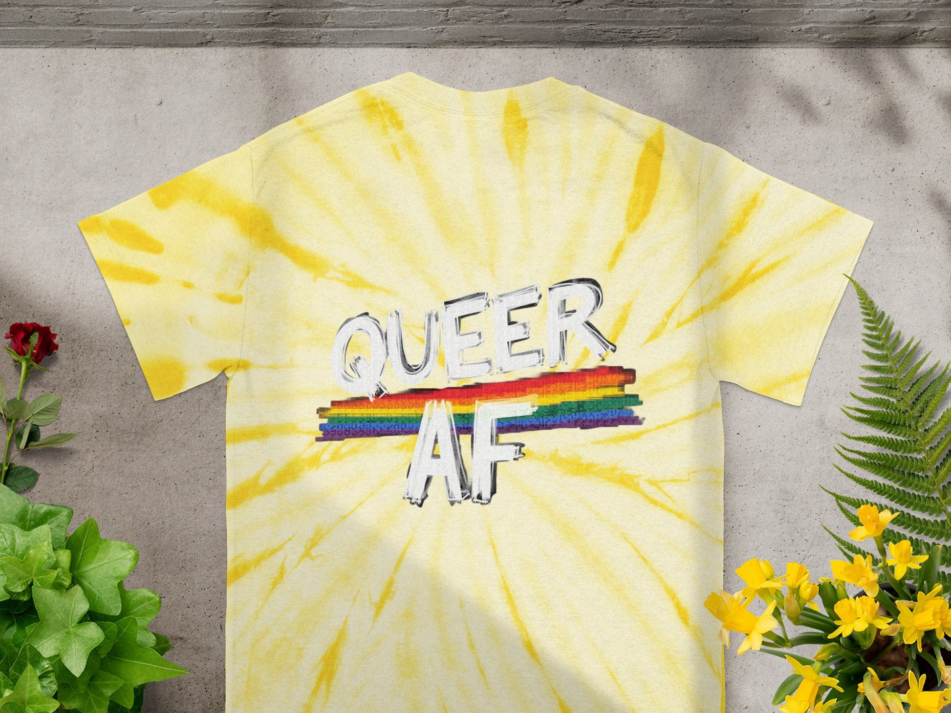 Queer AF Rainbow Design Tie Dye T-Shirt product type