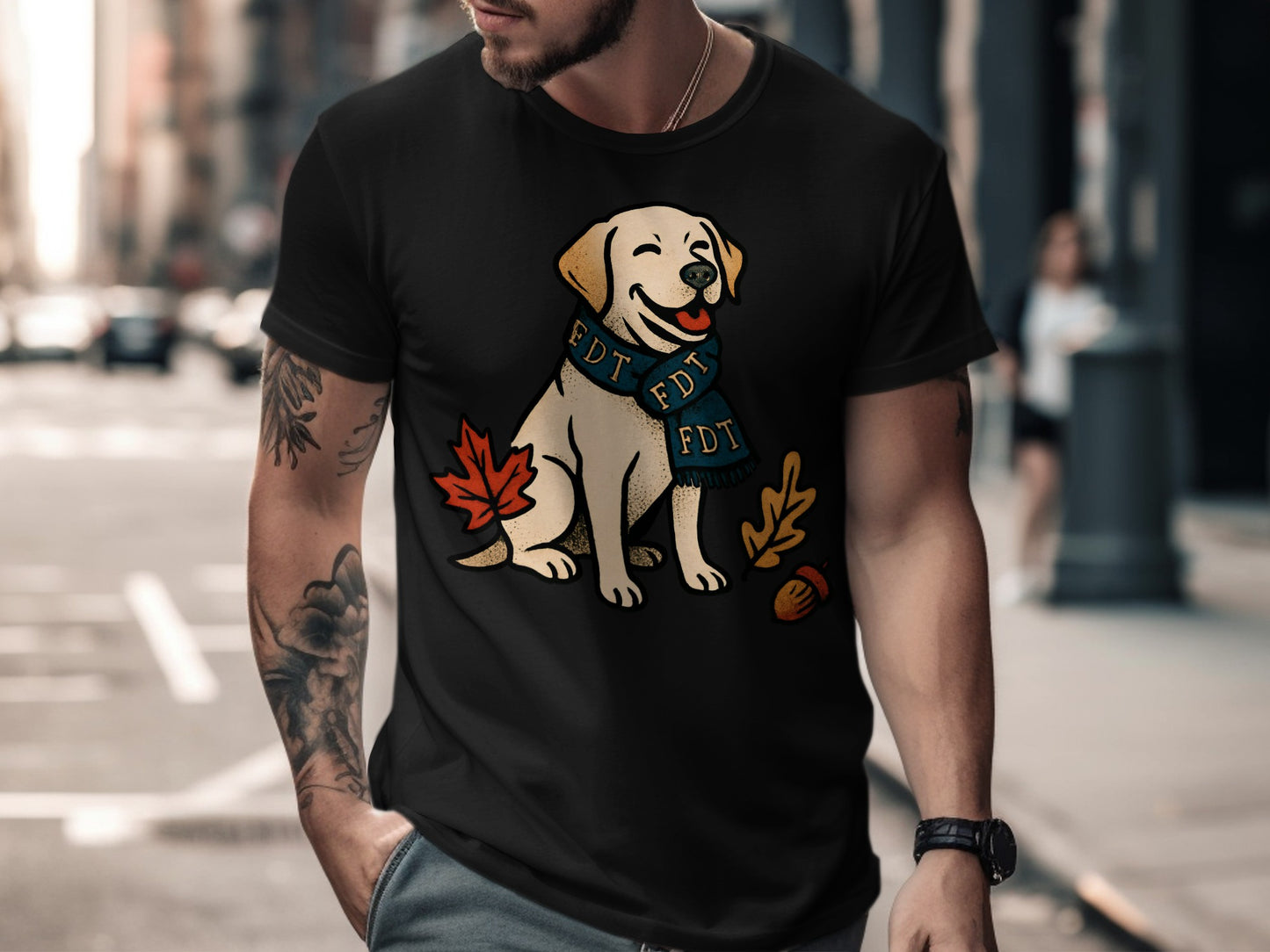 Autumn Labrador Dog Print Men's T-Shirt Product