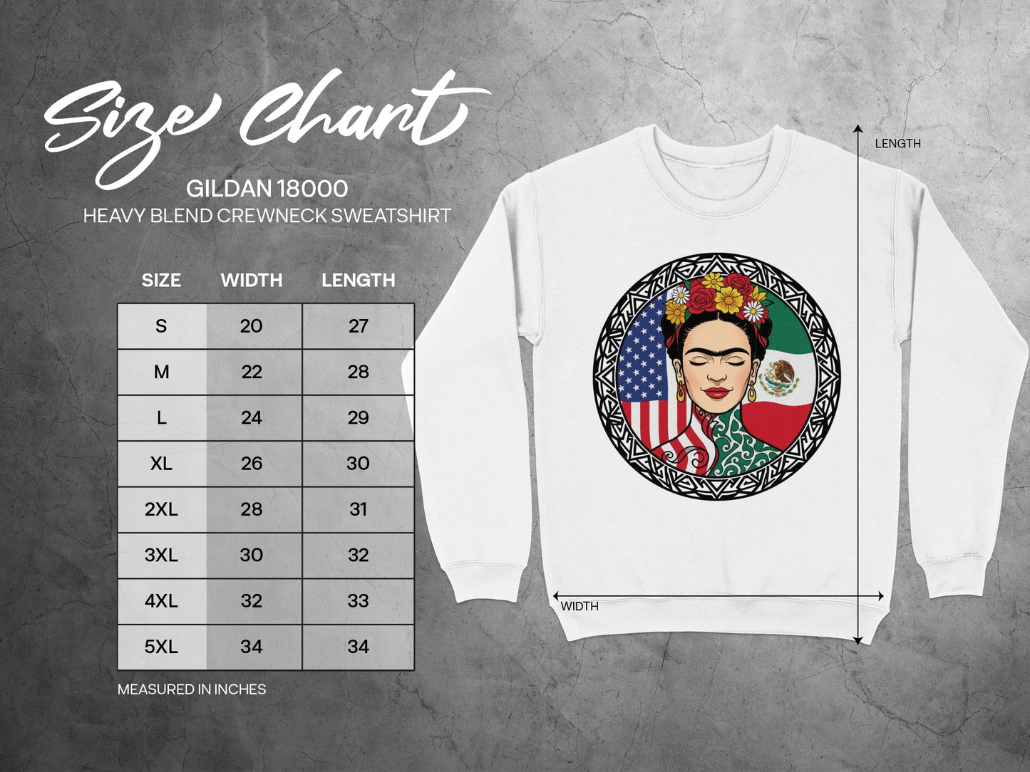 Frida Inspired Sweatshirt with Flag Design
