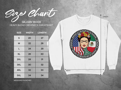 Frida Inspired Sweatshirt with Flag Design