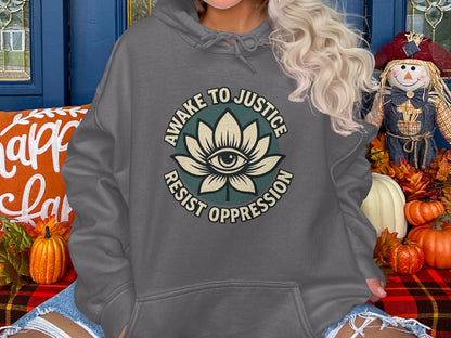 Awake to Justice Resist Oppression Hoodie product type