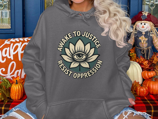 Awake to Justice Resist Oppression Hoodie product type