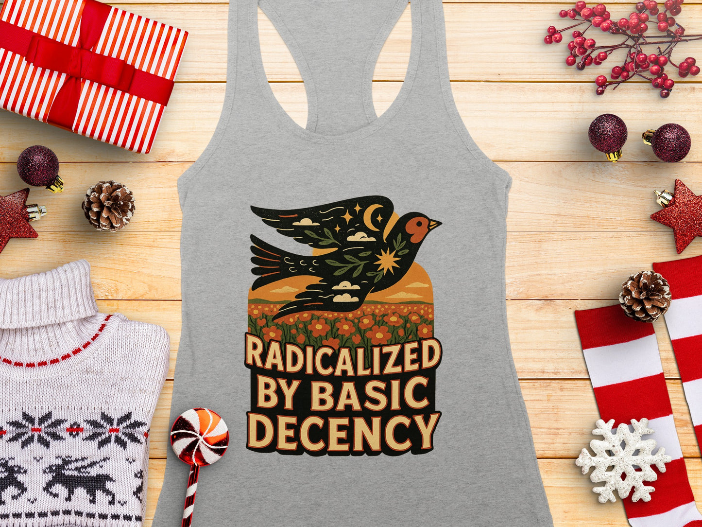 Radicalized by Basic Decency Graphic Tank Top