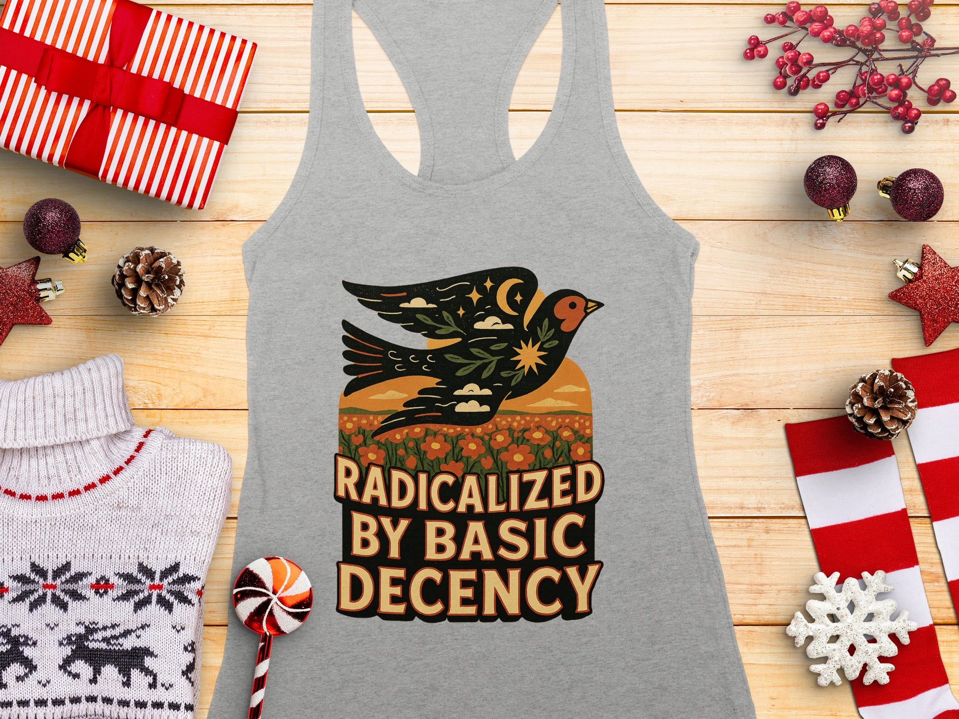 Radicalized by Basic Decency Graphic Tank Top